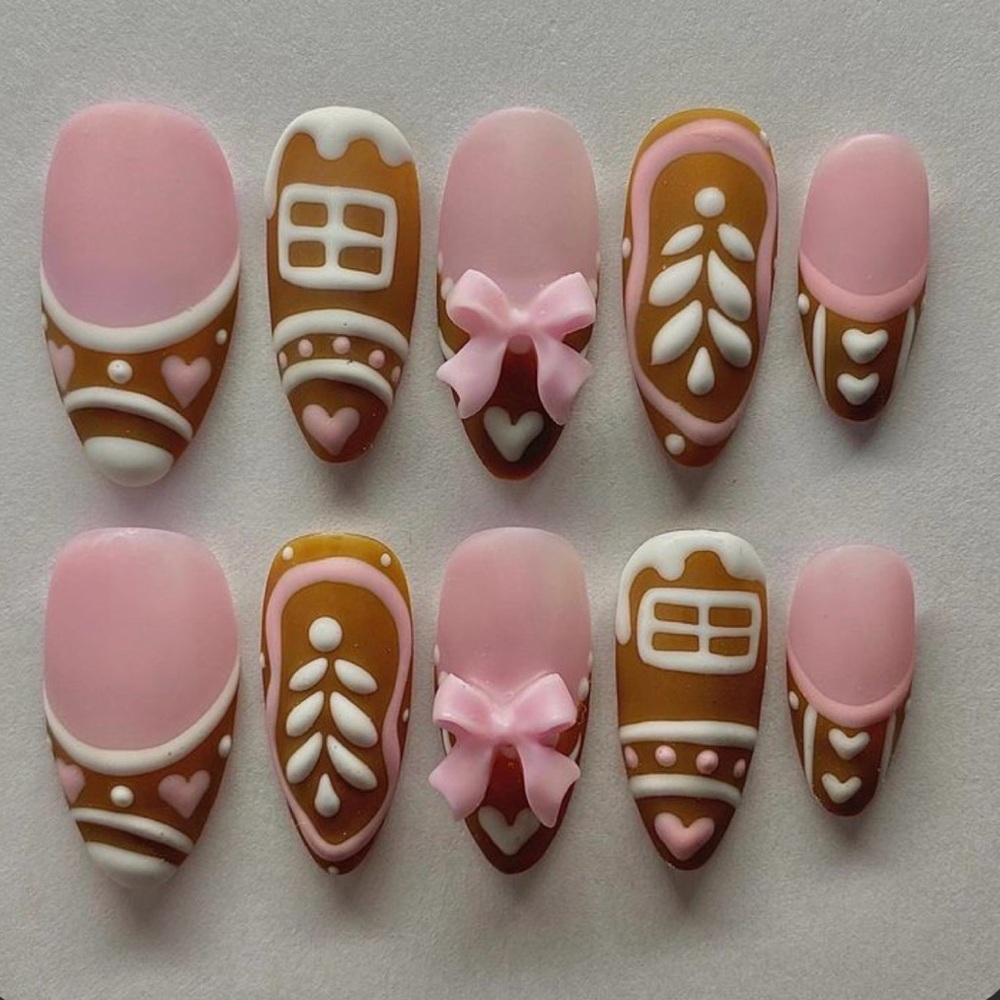 Pink and Brown Nail Art Set